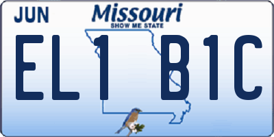 MO license plate EL1B1C