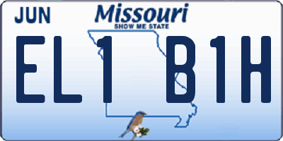 MO license plate EL1B1H