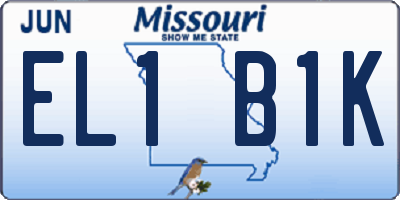 MO license plate EL1B1K