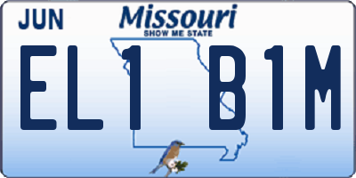 MO license plate EL1B1M