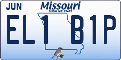 MO license plate EL1B1P