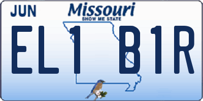 MO license plate EL1B1R