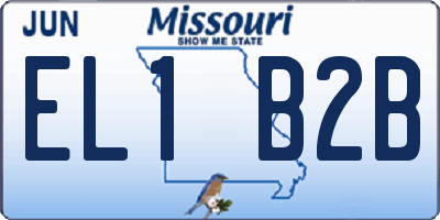 MO license plate EL1B2B