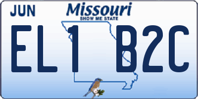 MO license plate EL1B2C