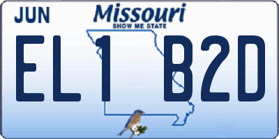 MO license plate EL1B2D