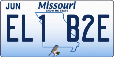 MO license plate EL1B2E