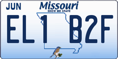 MO license plate EL1B2F