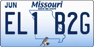 MO license plate EL1B2G