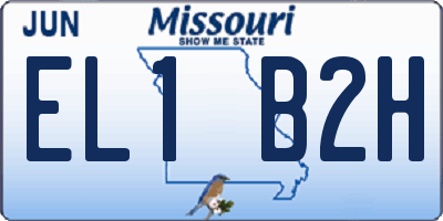 MO license plate EL1B2H