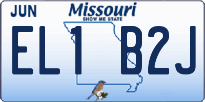 MO license plate EL1B2J