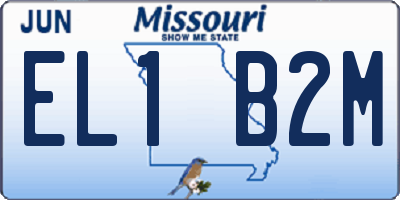 MO license plate EL1B2M