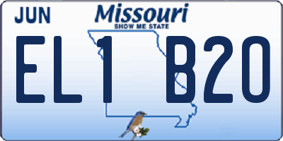 MO license plate EL1B2O