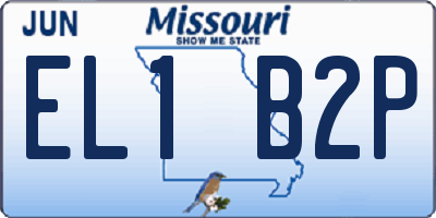 MO license plate EL1B2P