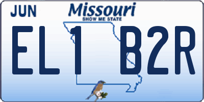 MO license plate EL1B2R