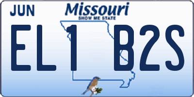 MO license plate EL1B2S