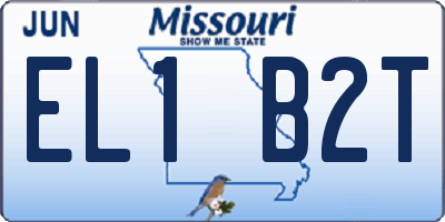MO license plate EL1B2T
