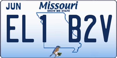 MO license plate EL1B2V