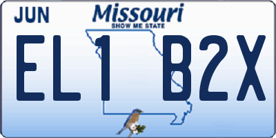MO license plate EL1B2X