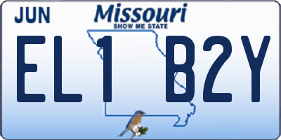 MO license plate EL1B2Y