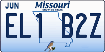 MO license plate EL1B2Z