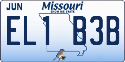 MO license plate EL1B3B