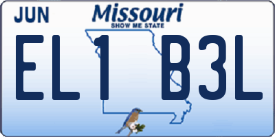 MO license plate EL1B3L