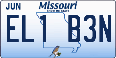MO license plate EL1B3N