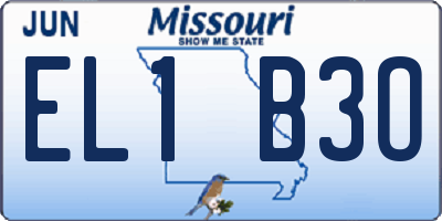 MO license plate EL1B3O