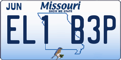 MO license plate EL1B3P