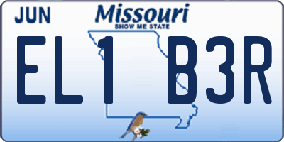 MO license plate EL1B3R