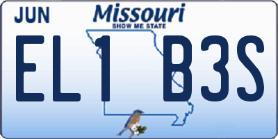 MO license plate EL1B3S
