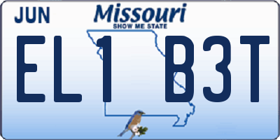 MO license plate EL1B3T