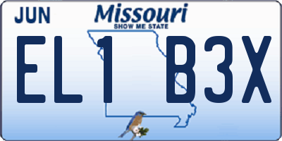 MO license plate EL1B3X