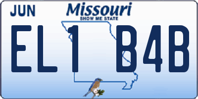 MO license plate EL1B4B