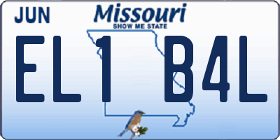 MO license plate EL1B4L
