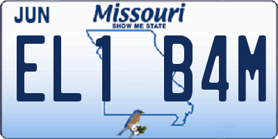 MO license plate EL1B4M
