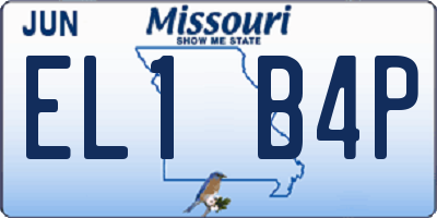 MO license plate EL1B4P