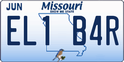 MO license plate EL1B4R