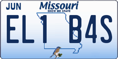 MO license plate EL1B4S
