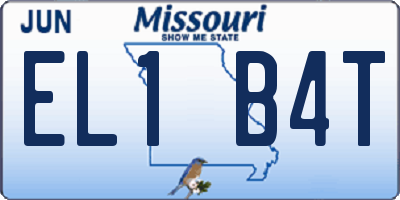 MO license plate EL1B4T