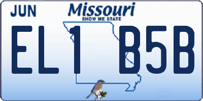 MO license plate EL1B5B