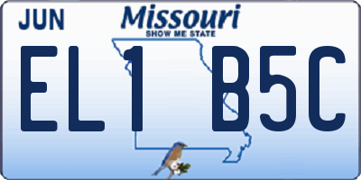 MO license plate EL1B5C