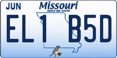 MO license plate EL1B5D