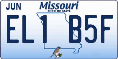MO license plate EL1B5F