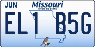 MO license plate EL1B5G