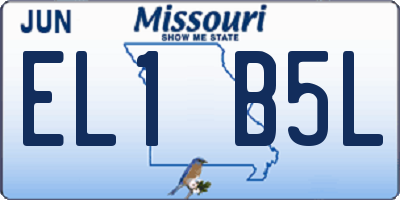 MO license plate EL1B5L