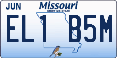 MO license plate EL1B5M