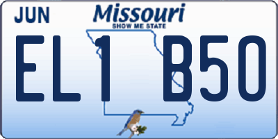 MO license plate EL1B5O