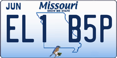 MO license plate EL1B5P
