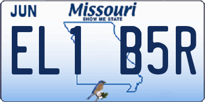 MO license plate EL1B5R
